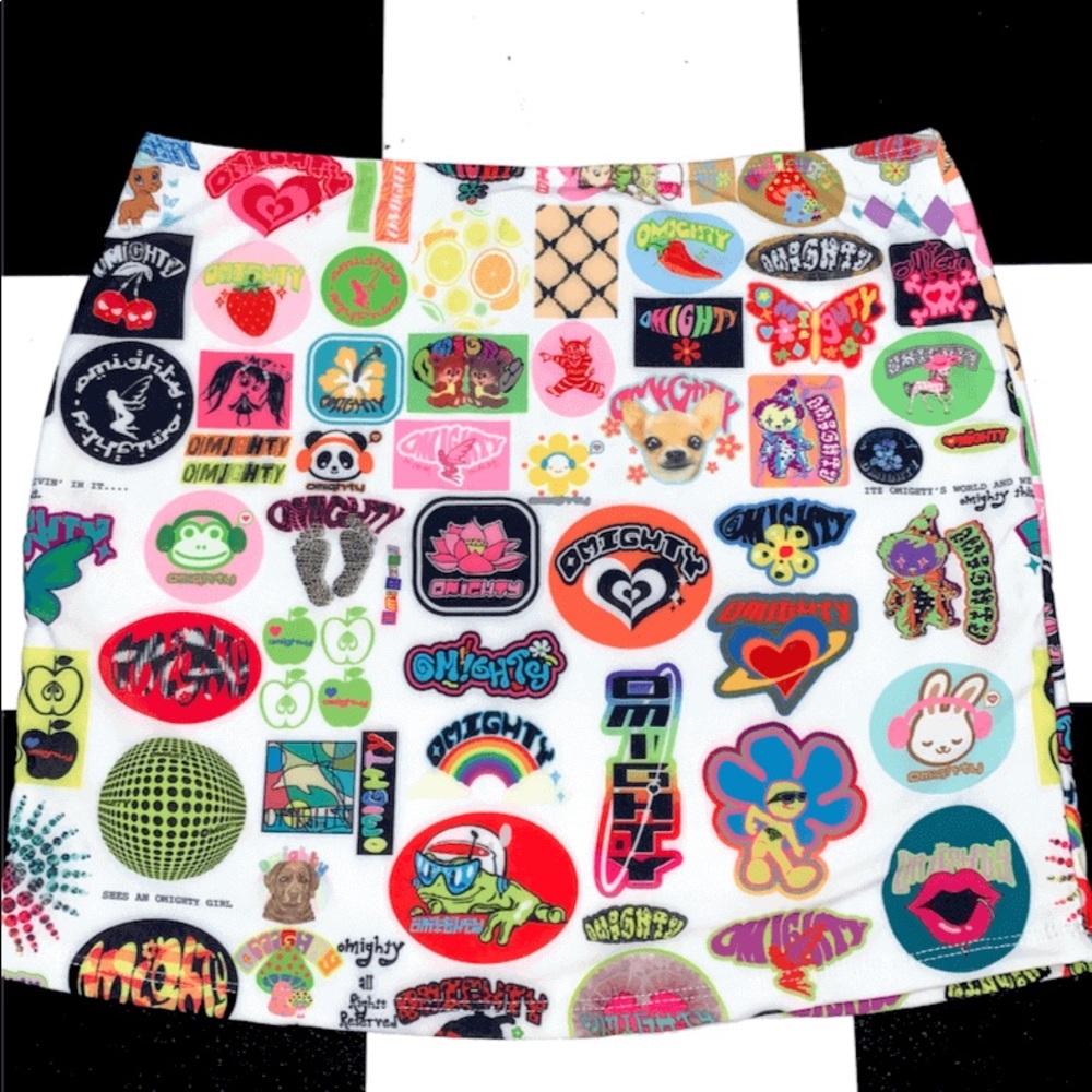 NWT Omighty Sticker Mini Skirt Brand New Size Small